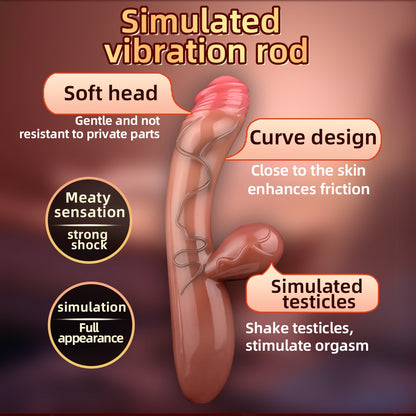 Realistic Dildo Vibrator Anal Butt Plug - Vibrating Double End Dildos Female Masturbation Sex Toys