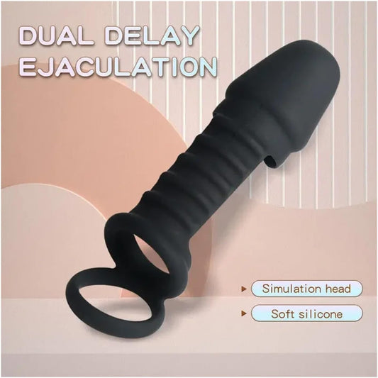 Anneau pénien en silicone pour homme - Jouets sexuels pour retarder l'éjaculation - Anneau pénien double