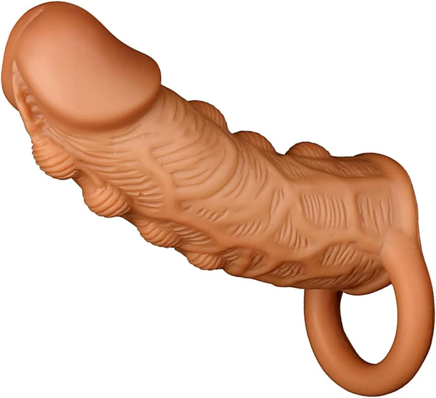 Manchon de pénis réaliste à balles vibrantes - Stimulateur de clitoris Spike Cock Ring Trainer Fantasy Préservatif masculin