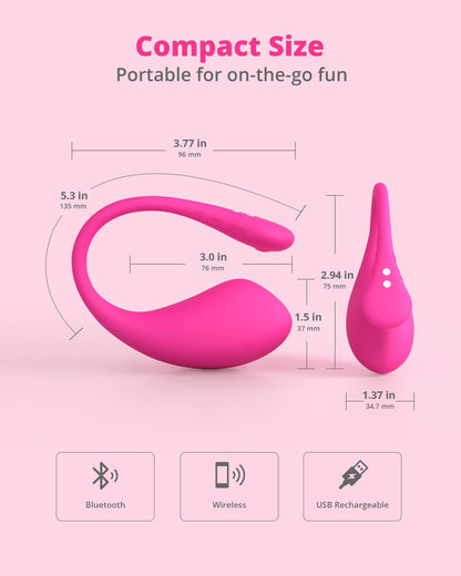 LOVENSE Lush 3 Remote Control Vibrator for Women - Wearable G-spot Massager for Long Distance Couples