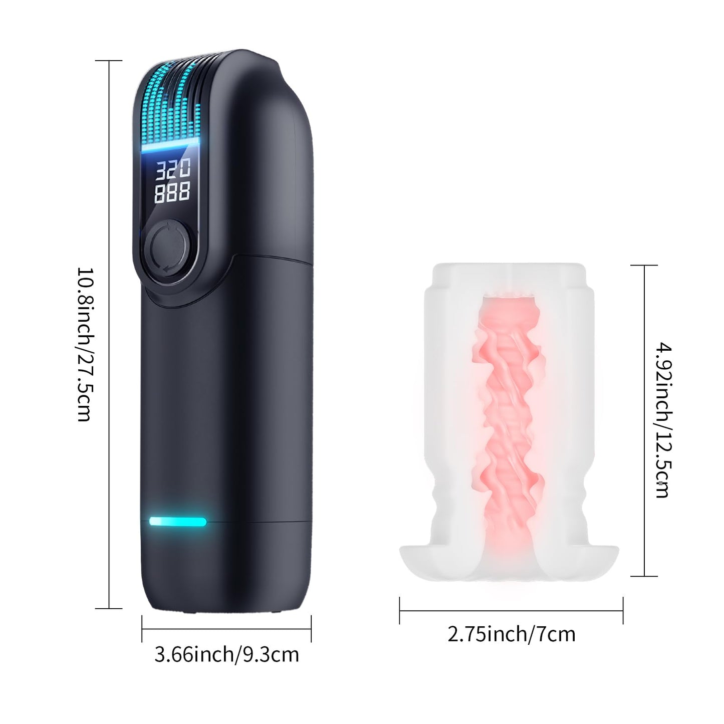 Masturbateur masculin portable pour adulte - Machine sexuelle à fellation vaginale avec écran LCD