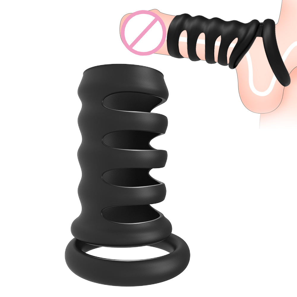 Jouets sexuels masculins d'anneau de coq de silicone - six anneaux de pénis retardent l'entraîneur d'éjaculation