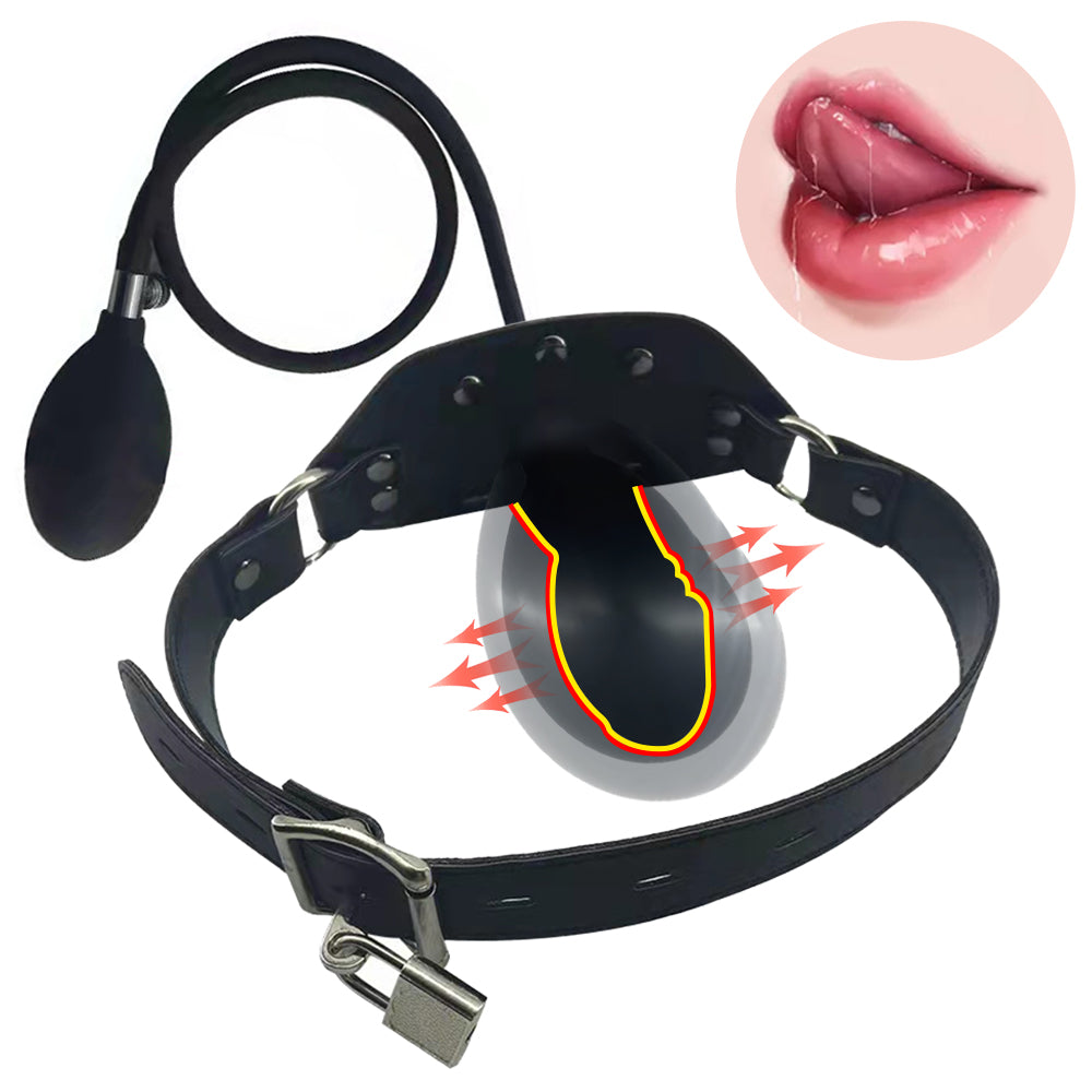 Jouets BDSM Ball Gag - Plug anal gonflable avec boucle en cuir, jouets sexuels oraux