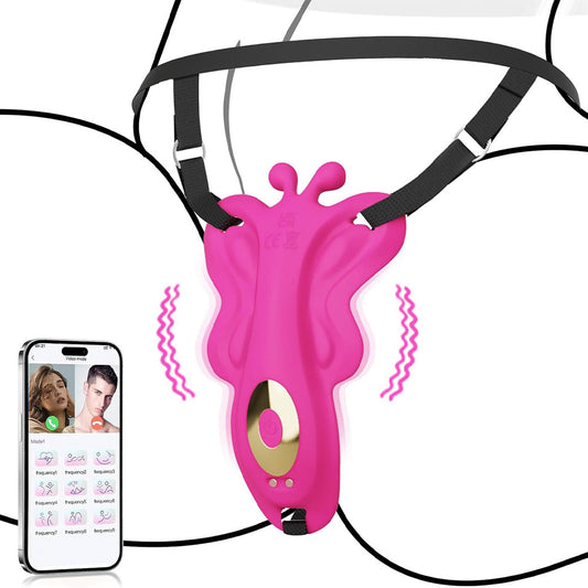 Jouets sexuels de culotte vibrante contrôlée par application pour femmes - Vibromasseur de clitoris sans bretelles papillon