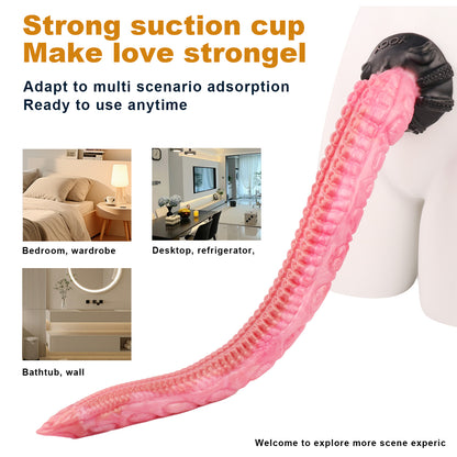 Gode ​​anal long Fantasy Tentacle Butt Plug - Pieuvre réaliste rose à base évasée Sex Toys pour femmes