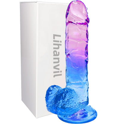 Jelly Colored Dildo Realistic Butt Plug - Lifelike Suction Cup Sex Toys for Women