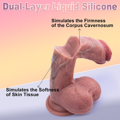 Skin Sliding Realistic Dildo Butt Plug - Silicone Penis Female Masturbation Sex Toy Shop