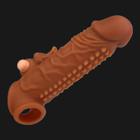 Vibrating Bullet Penis Sleeve Male Sex Toys - Fantasy Knotted Rabbit Clit Stimulator Couple Fun