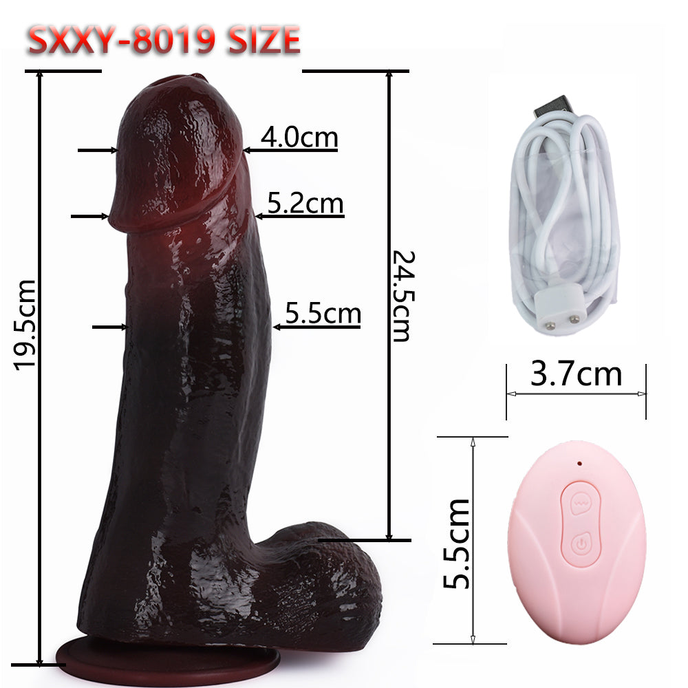 Ebony Thrusting Dildo Vibrating Butt Plug - Remote Control Realistic Anal Dildos Womoen Sex Toy