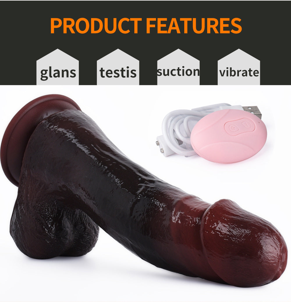 Ebony Thrusting Dildo Vibrating Butt Plug - Remote Control Realistic Anal Dildos Womoen Sex Toy