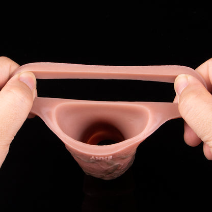 Manchon de pénis en silicone grandeur nature - Gaine de pénis de 6 pouces Agrandisseur Cockring Sex Toys pour hommes