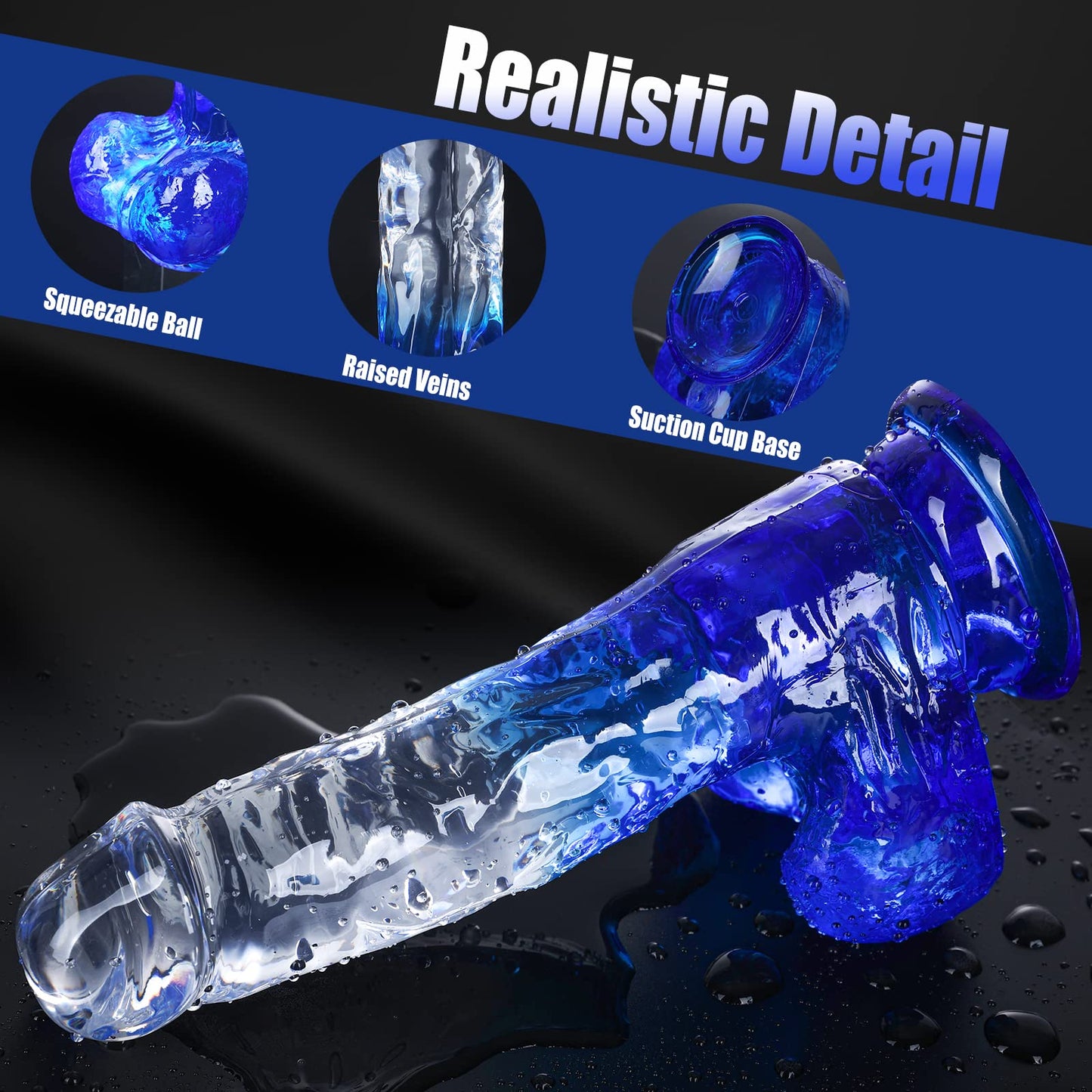 Colored Realistic Dildo Butt Plug Prostate Massager - Jelly Suction Cup Sex Toys for Women