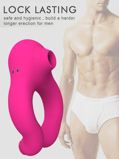 Vibromasseur à succion femelle – Pénis masculin avec anneau de serrage, jouets sexuels pour couples et femmes