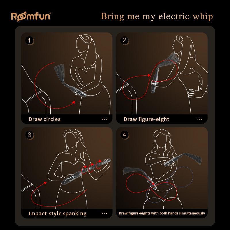 Jouets BDSM avec fouet à impulsion électrique – Double sensation de flagellation et de stimulation électrique