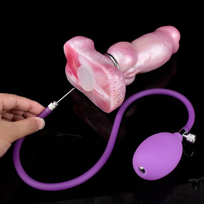 Inflatable Monster Dildo Butt Plug Prostate Massager - Silicone Dogdildo Sex Toys for Women Men