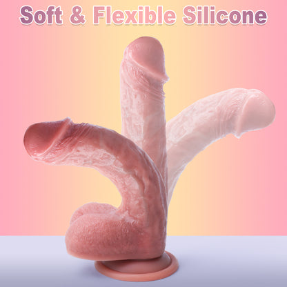 Skin Sliding Realistic Dildo Butt Plug - Silicone Penis Female Masturbation Sex Toy Shop