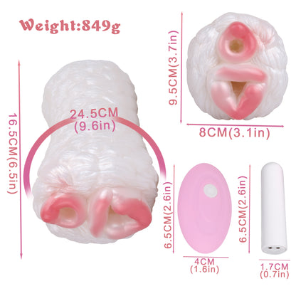 Vibrating Beast Pussy Male Masturbator - Remoter Bullet Penis Masturbation Sex Toy for Men