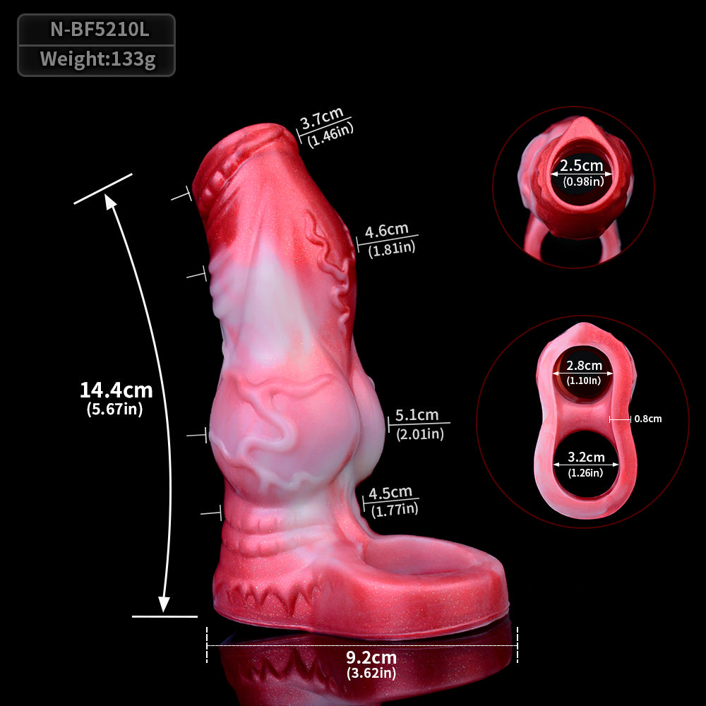 Realistic Dogdildo Penis Sleeve Extender - Fantasy Knotted Cock Condom Male Sex Toys