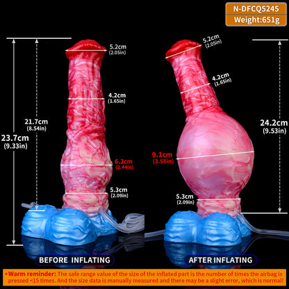 Inflatable Squirting Horse Dildo Butt Plug - Fantasy Monsterdildo Anal Sex Toys for Men Women