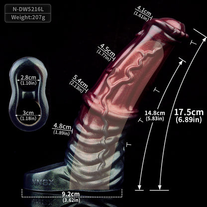 Black Samurai Cock Sleeve Sheath - Fantasy Silicone Penissleeve Extender Sex Toys for Men