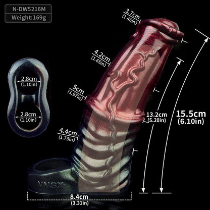 Black Samurai Cock Sleeve Sheath - Fantasy Silicone Penissleeve Extender Sex Toys for Men