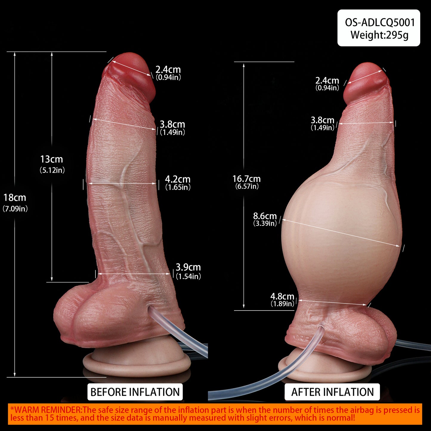 Gode ​​gonflable giclant pour femme - Gode anal réaliste en silicone - Masturbateur vaginal