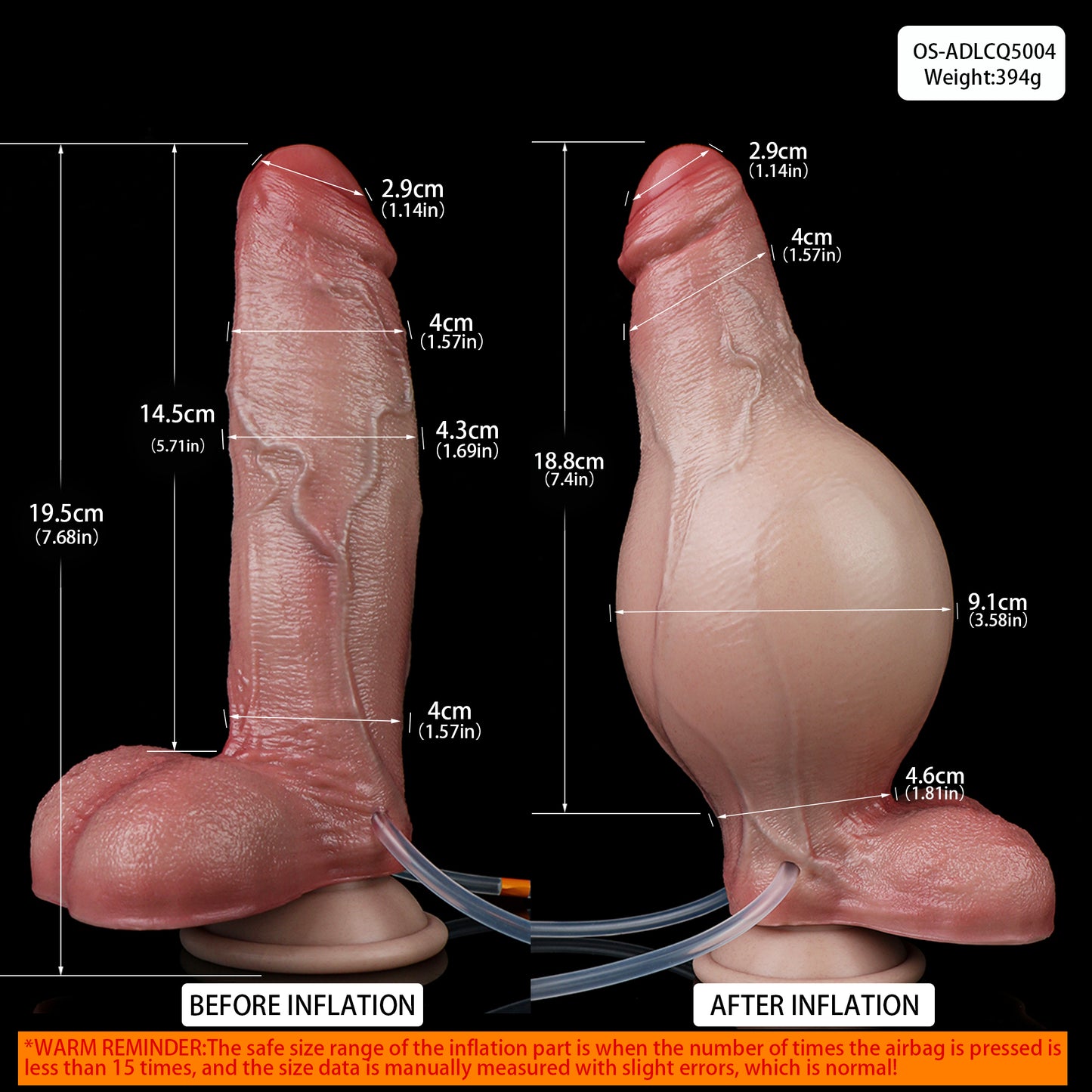 Gode ​​gonflable réaliste pour éjaculer - Gros testicules - Jouets sexuels anaux grandeur nature pour femmes lesbiennes