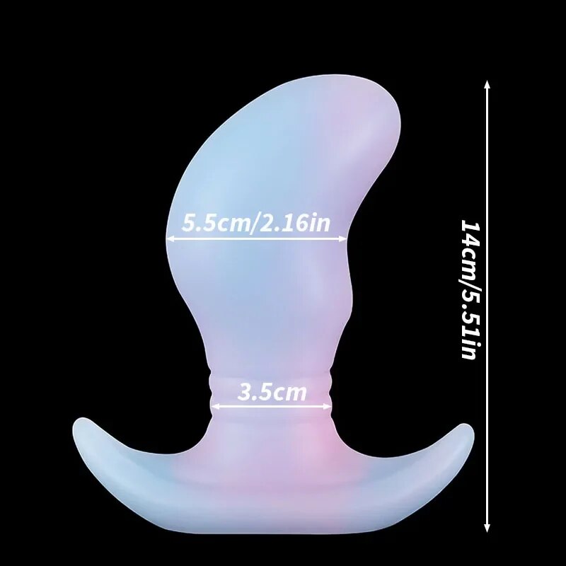 Luminous Silicone Butt Plug - Colorful Soft Anal Dildo Sex Toys for Women Men