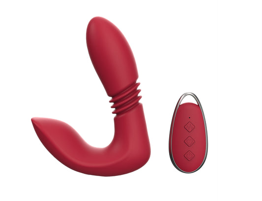 Ferngesteuerter G-Punkt-Klitorisvibrator – Analdildo, der den Klitoris-Doppelendstimulator stößt