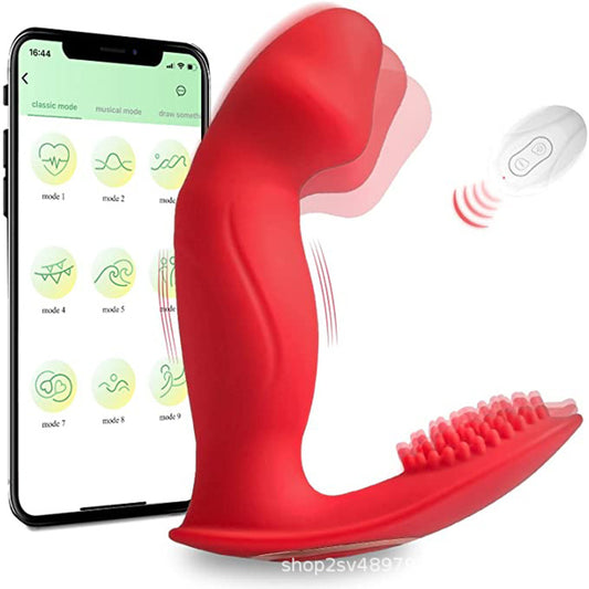 Vibromasseur clitoridien réaliste avec gode G Spot contrôlé par application - Stimulateur de nœuds de clitoris jouet sexuel féminin à distance