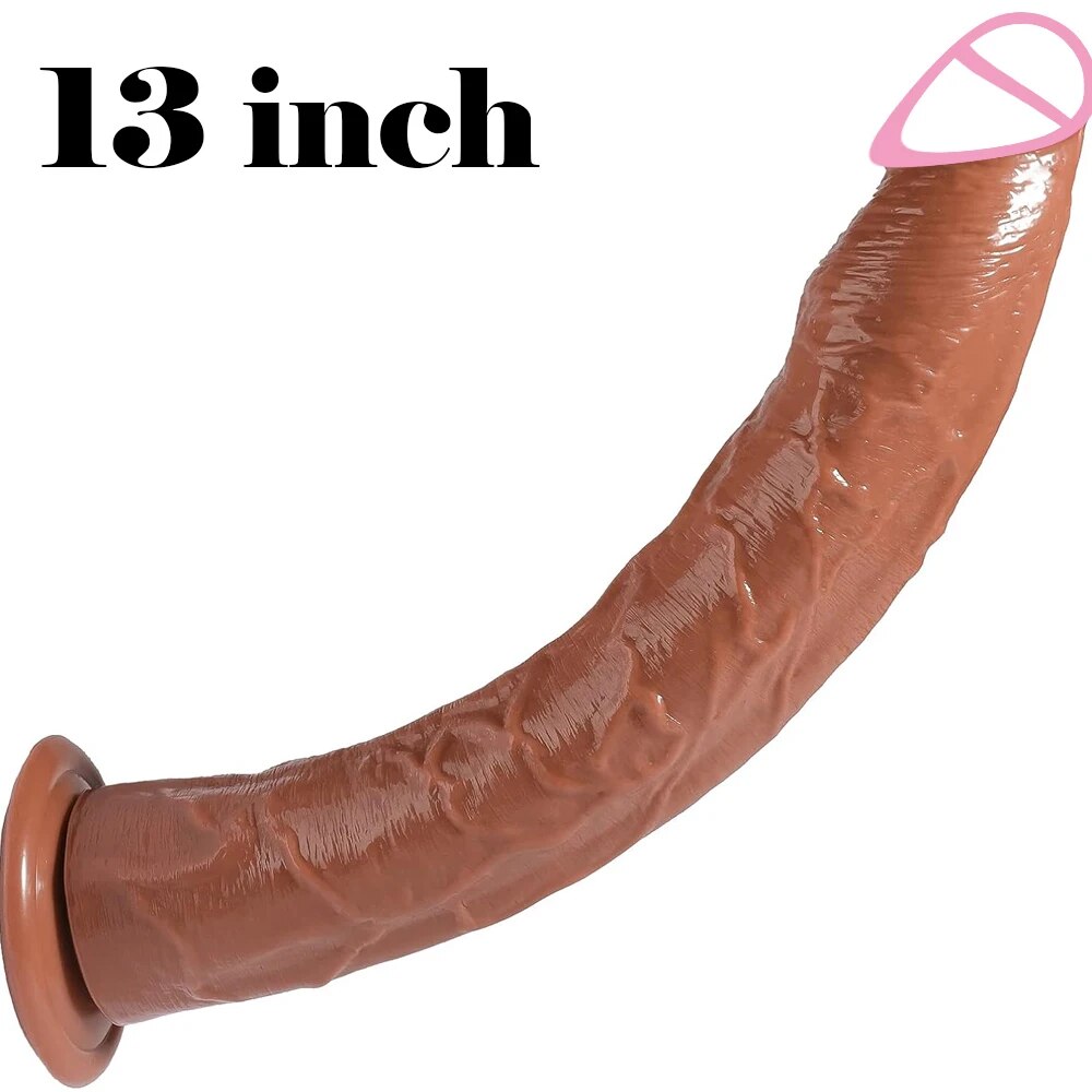 13 Zoll langer realistischer Dildo-Buttplug - Strapon-Dildos mit Saugnapf, Sexspielzeug