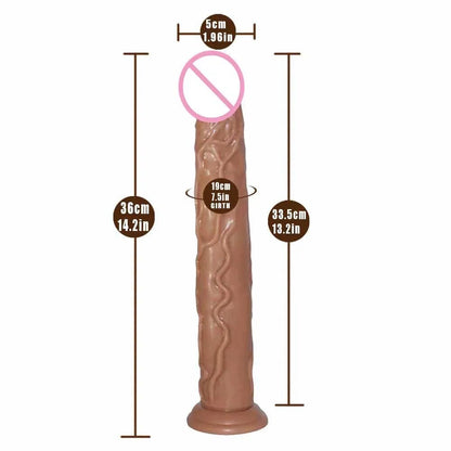 Godemichet anal réaliste de 14 pouces de long - Godes en silicone masseur de prostate point G