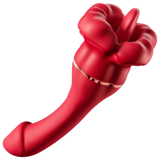 Großer Zungen-Klitorisstimulator, Analdildo, Rosenspielzeug – Doppelter Klitorisvibrator, G-Punkt, Prostatamassagegerät