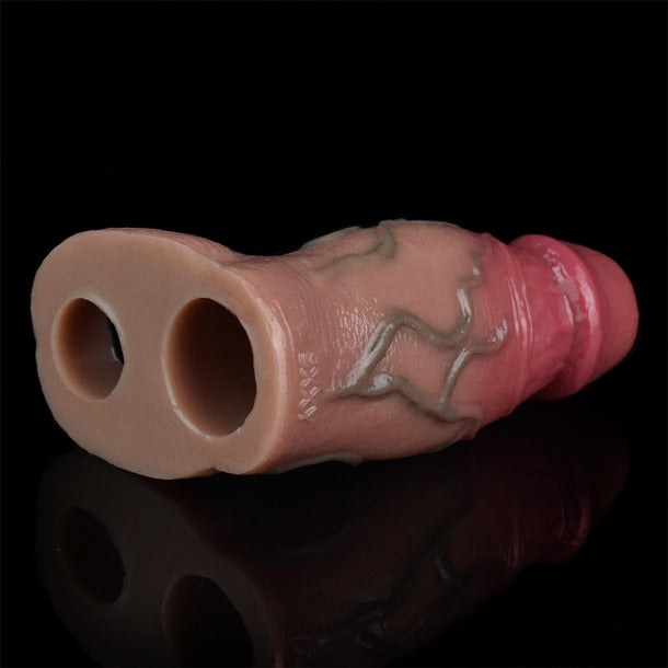Realistic Girthy Cock Sleeve - Penis Ring Delay Ejaculation Enlarger Sex Toy for Men