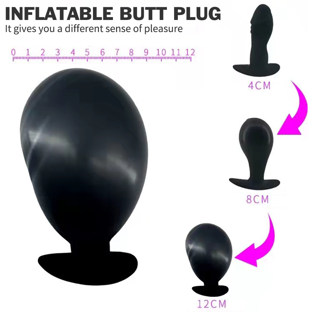 Ballknebel-BDSM-Spielzeug – aufblasbarer Buttplug mit Lederschnalle, Oralsex-Spielzeug