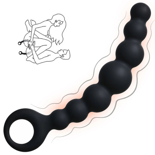 Godemichet anal en silicone de 7 pouces - 7 perles anales - Jouets pour prostate pour hommes et femmes