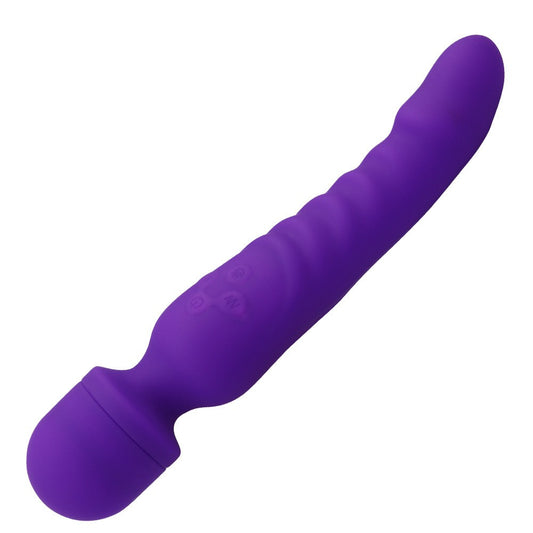 Vibromasseur gode anal double extrémité - AV Wand G-spot Prostate Milk Sex Toy Violet