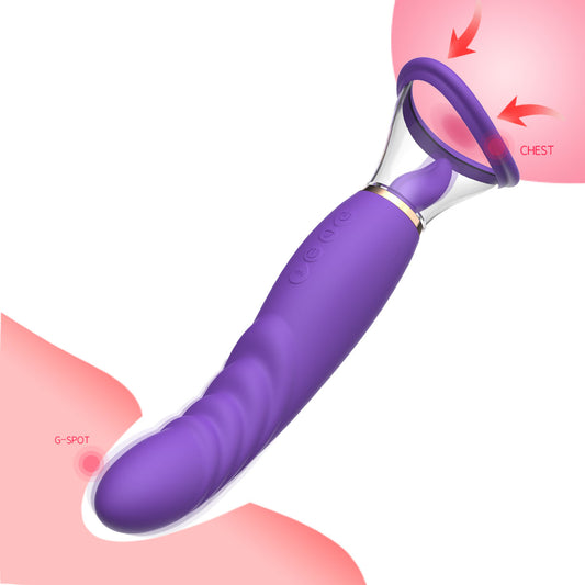 Gode ​​anal avec pince à clitoris et langue - Vibromasseur pour femme avec succion de mamelon et point G