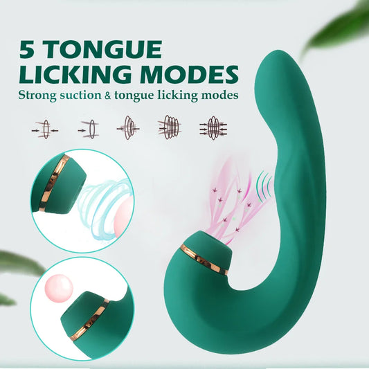 Doppelend-Dildo-Vibrator – G-Punkt-Vibrator, Klitoris-Saugen, Sexspielzeug für Frauen