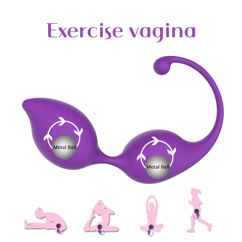 Boule de Kegel en Silicone médical-culotte vibrante avec exercice de serrage Vaginal à boule en métal