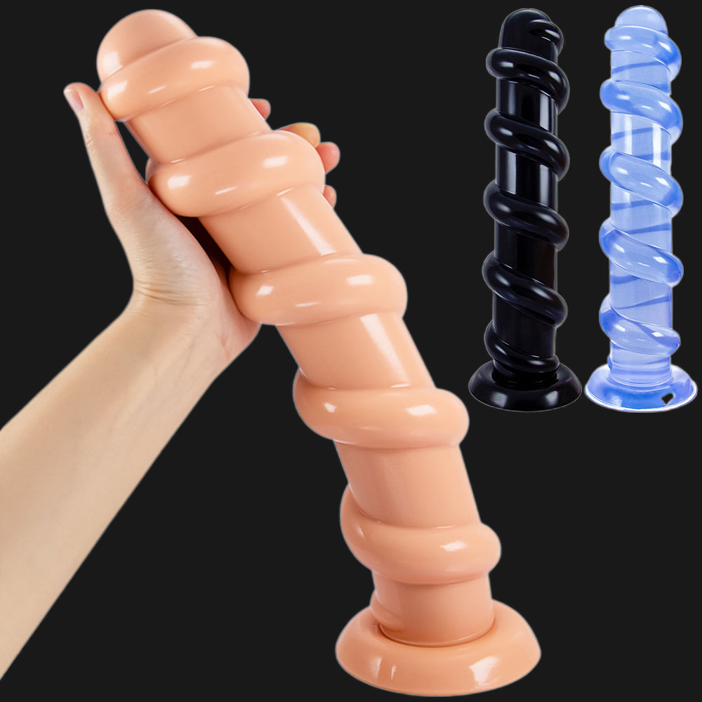 13 inch Long Knotted Dildo - Huge Anal Dildo Female Sex Toys Suction Cup Hands Free Play