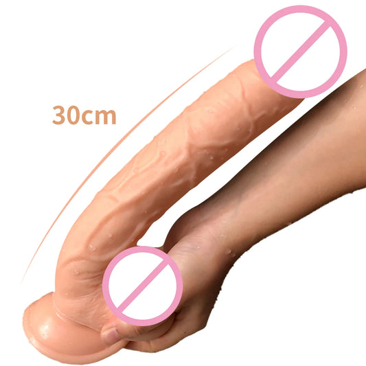 Plug anal gode de 12 pouces de long - Godes réalistes masseur de prostate vaginale