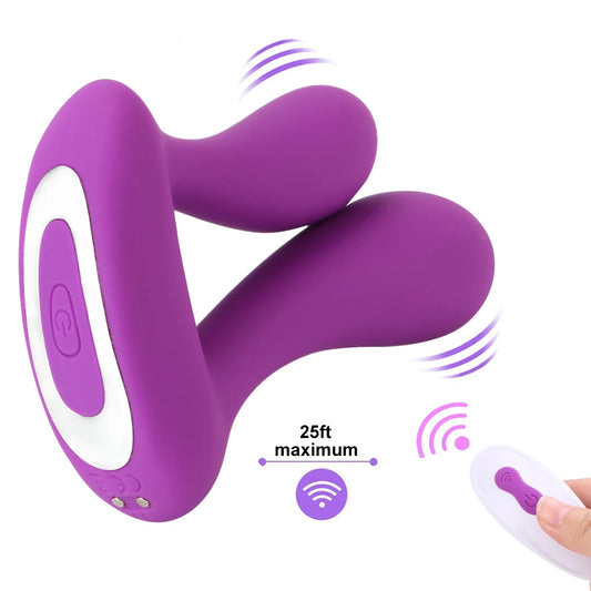 Vibromasseur double gode télécommandé - Plug anal vibrant Panty Sex Toys