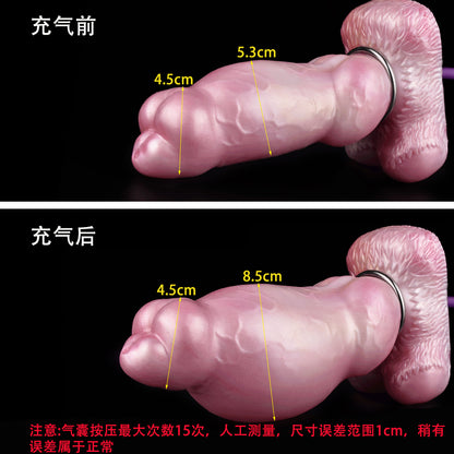 Inflatable Monster Dildo Butt Plug Prostate Massager - Silicone Dogdildo Sex Toys for Women Men