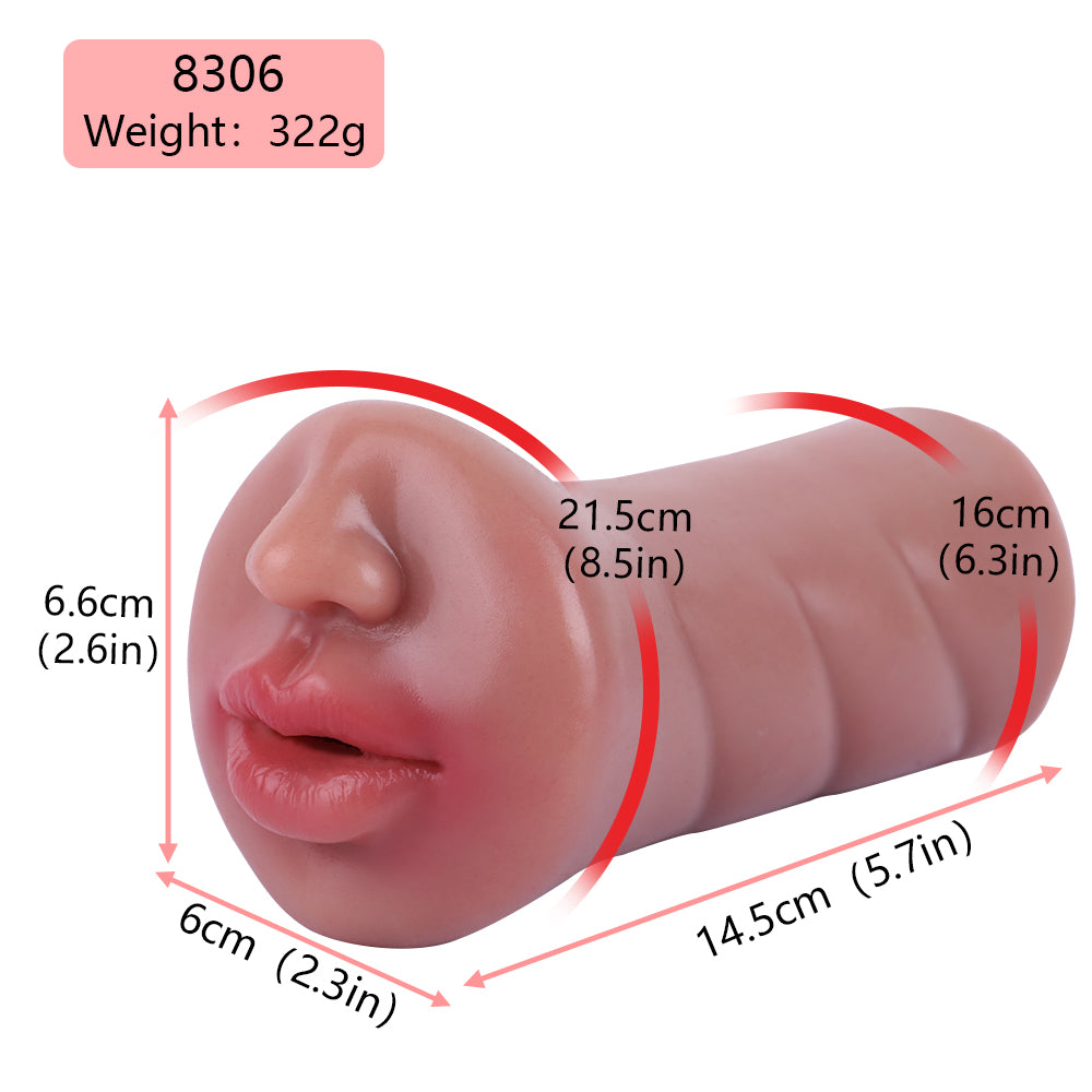 Lifelike Mounth Oral Sex Pussy Pocket Masturbator - Silicone Soft Penis Masturbation Cup Sex Toy for Men