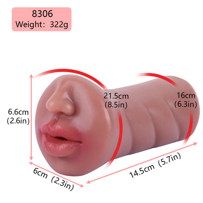 Lifelike Mounth Oral Sex Pussy Pocket Masturbator - Silicone Soft Penis Masturbation Cup Sex Toy for Men