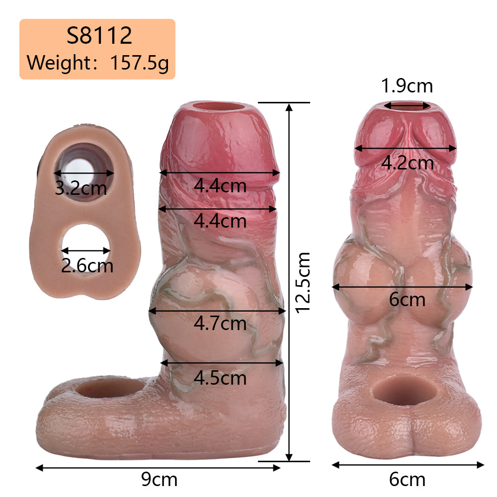 Geknoteter Dildo, Penishülle, Sexspielzeug für Männer – Realistischer Penis-Extender, Cockring, Ejakulationstrainer