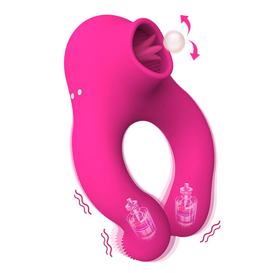 Zunge lecken Vibrator - Penis Cock Ring männlichen Hodensack Klitoris saugen Paar Sexspielzeuge