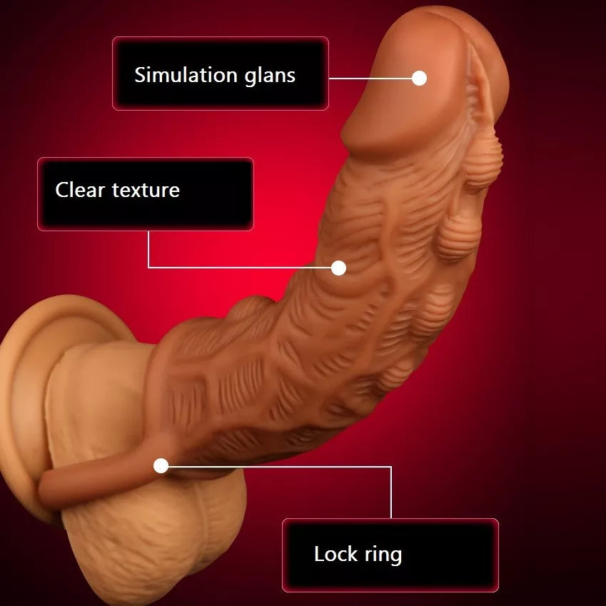 Jouets sexuels pour hommes avec manchon de pénis noué grandeur nature - Agrandisseur de gaine de pénis texturée en silicone de qualité supérieure