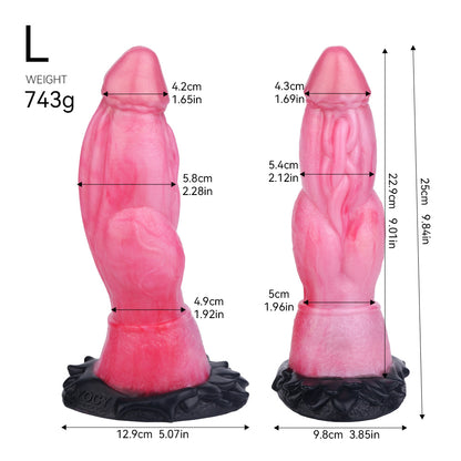 Fantasy Knotted Dildo Large Butt Plug - Silicone Suction Cup Monsterdildo Sex Toys for Women